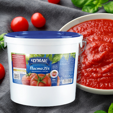 Паста томатна 25 % з сіллю ТМ Чумак 5,0 кг 18.171 фото