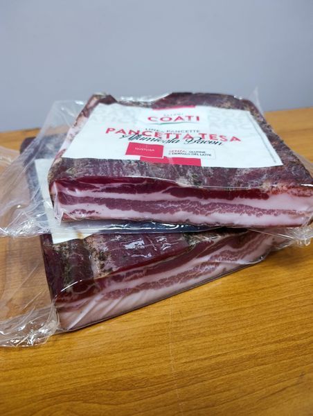 Італійська панчетта копчена Coati Pancetta Affumicata Tesa (Бекон), шматком у вакуумі шматочки від 1 кг до 1,5 кг 18.389 фото
