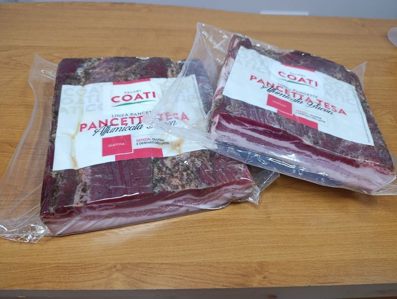 Італійська панчетта копчена Coati Pancetta Affumicata Tesa (Бекон), шматком у вакуумі шматочки від 1 кг до 1,5 кг 18.389 фото