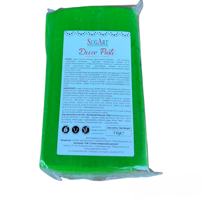 Мастика цукрова кондитерська зелена TM Sugart 1,0 кг 18.995 фото