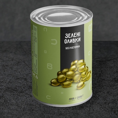 Оливки зелені без кісточки TM Del Gusto 4,0 кг 12.39 фото